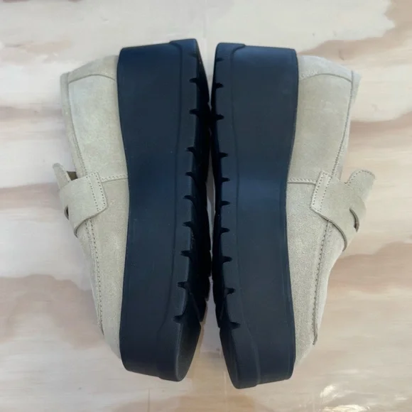 Like New Free People Nico Sand Suede Platform Loafers Sz 38 - Picture 8 of 13